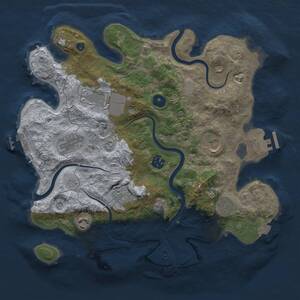 Thumbnail Rust Map: Procedural Map, Size: 3500, Seed: 160037725, 14 Monuments