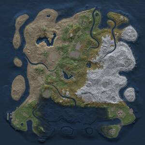 Thumbnail Rust Map: Procedural Map, Size: 4200, Seed: 303242, 15 Monuments