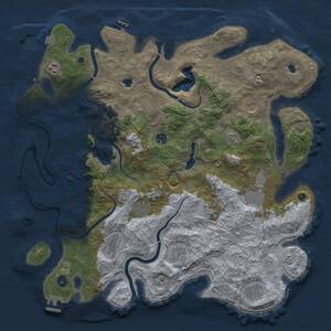 Thumbnail Rust Map: Procedural Map, Size: 4500, Seed: 750994478, 17 Monuments