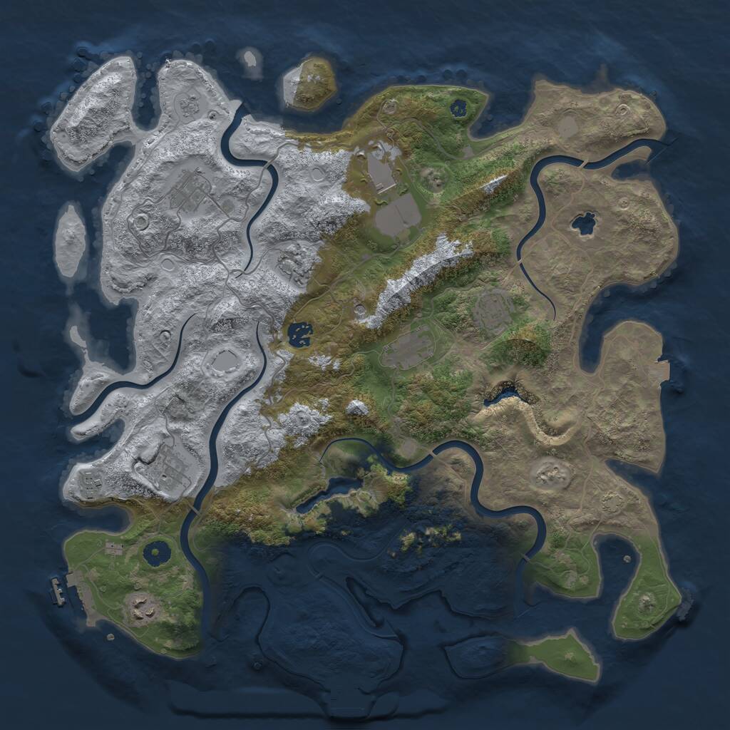 Rust Map: Procedural Map, Size: 4200, Seed: 683778073, 15 Monuments