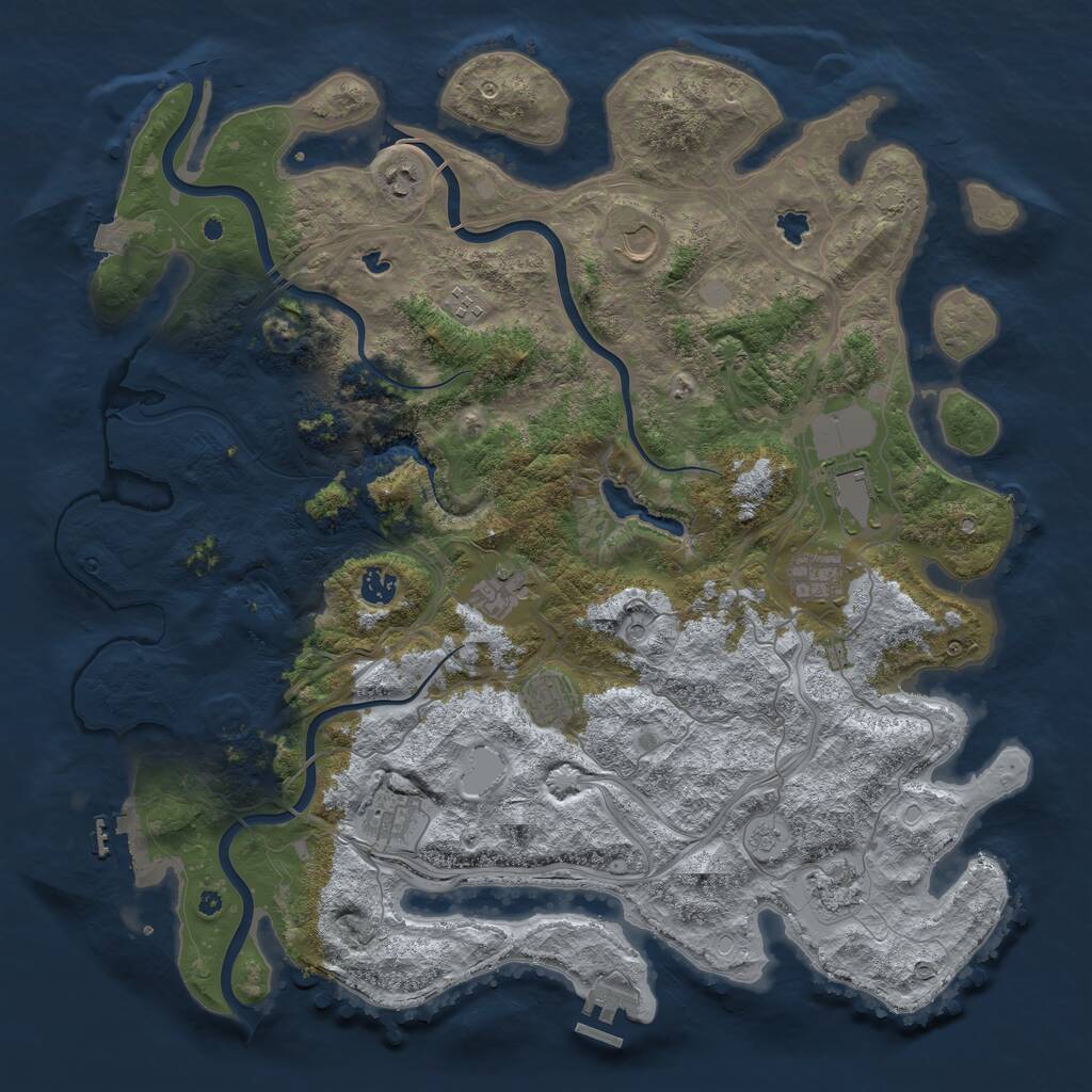 Rust Map: Procedural Map, Size: 4500, Seed: 568388417, 16 Monuments