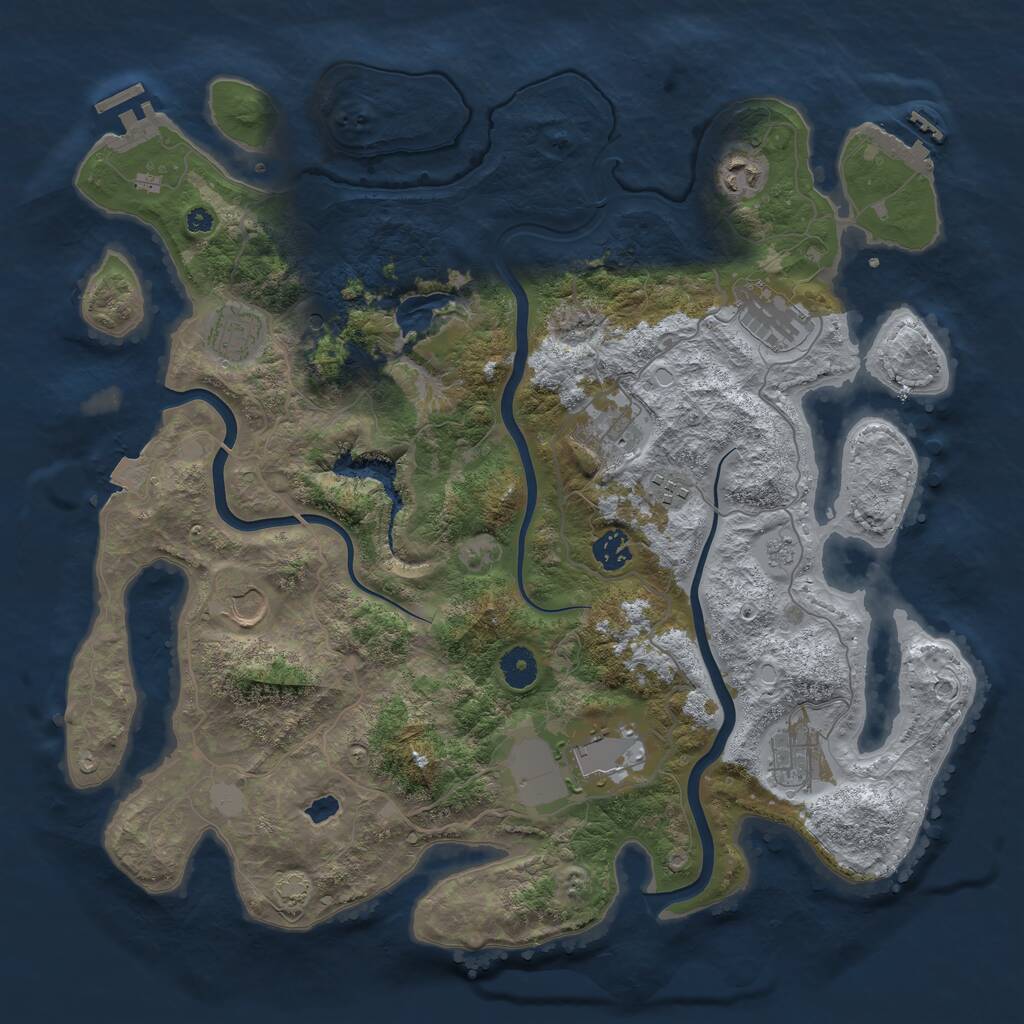 Rust Map: Procedural Map, Size: 4000, Seed: 1885471058, 15 Monuments