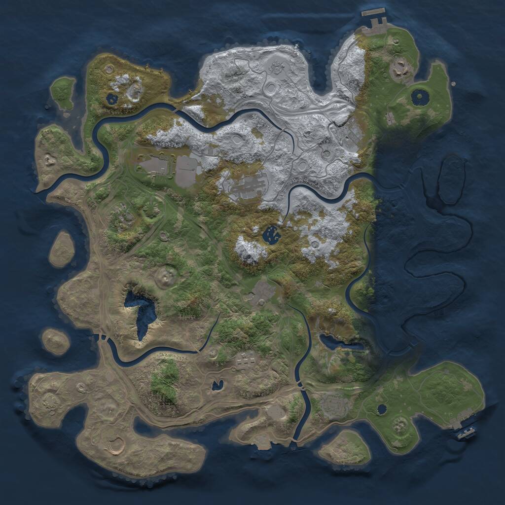 Rust Map: Procedural Map, Size: 4300, Seed: 379392980, 16 Monuments