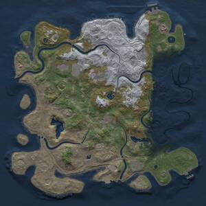 Thumbnail Rust Map: Procedural Map, Size: 4300, Seed: 379392980, 16 Monuments