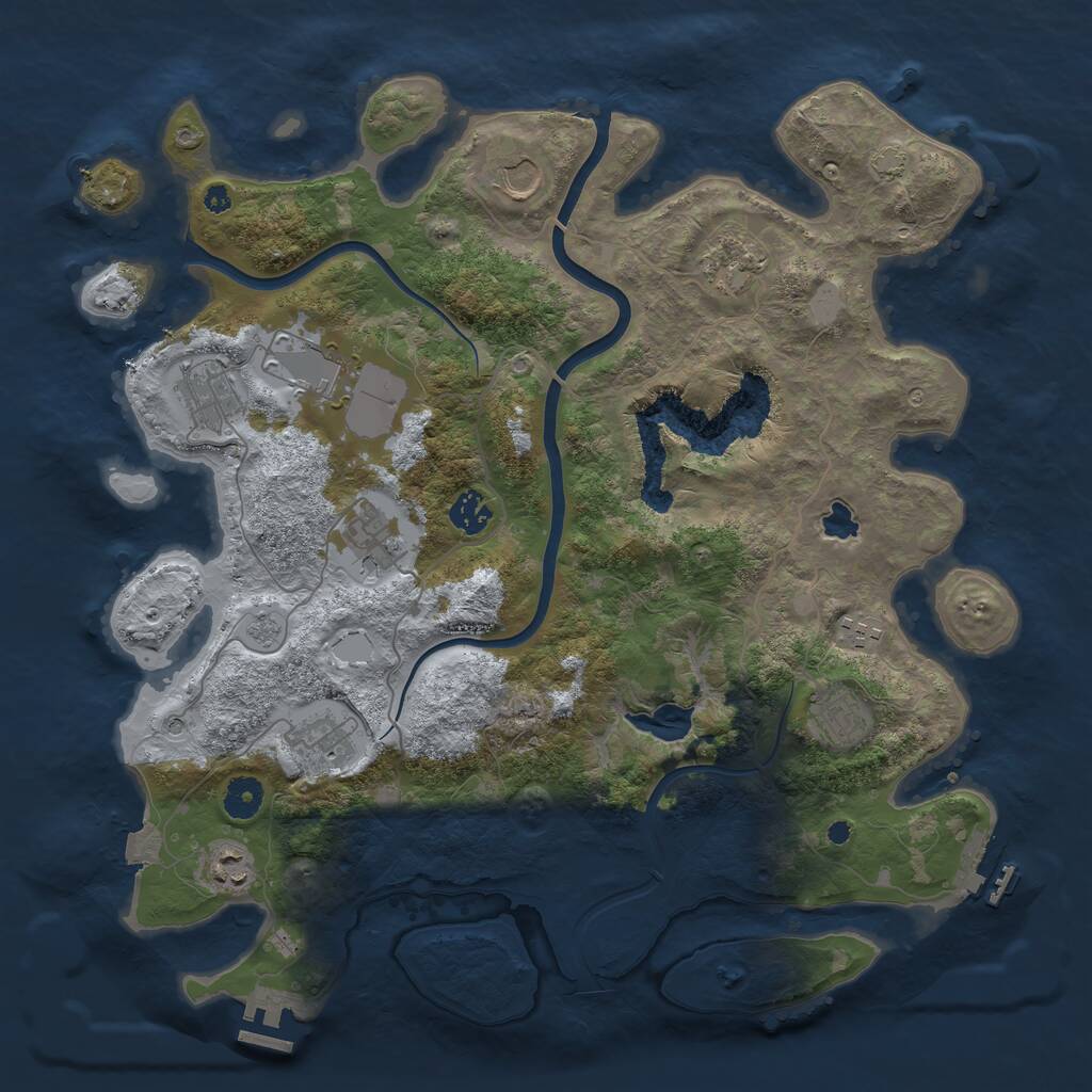 Rust Map: Procedural Map, Size: 4000, Seed: 16669, 16 Monuments