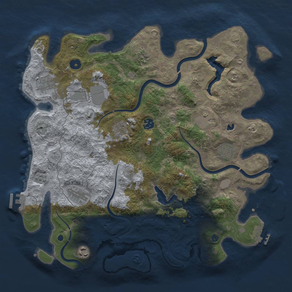 Rust Map: Procedural Map, Size: 4000, Seed: 558317176, 16 Monuments
