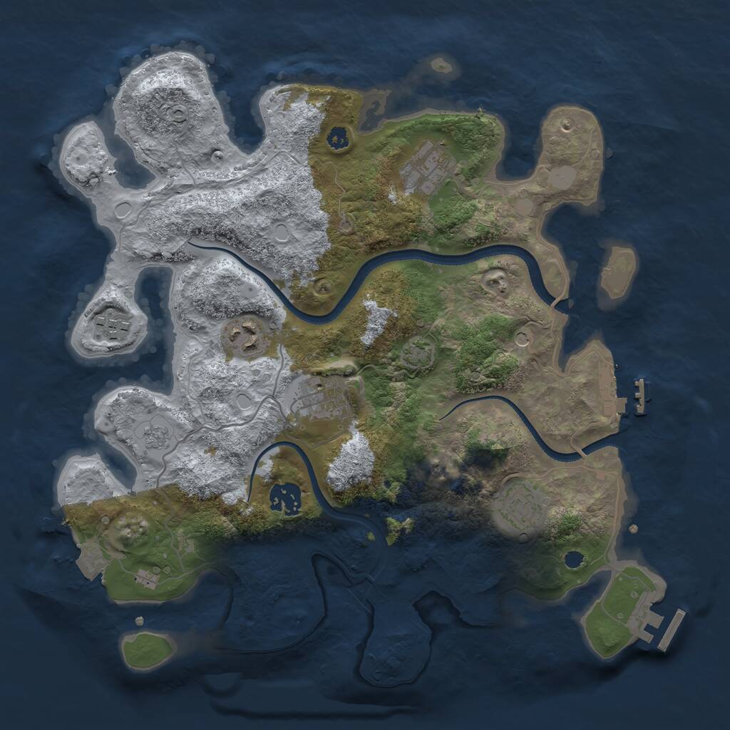 Rust Map: Procedural Map, Size: 3300, Seed: 20250715, 12 Monuments