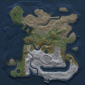 Thumbnail Rust Map: Procedural Map, Size: 3500, Seed: 875951288, 14 Monuments