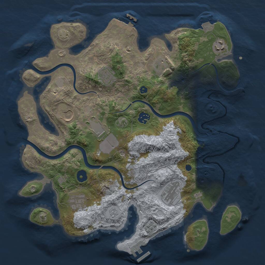 Rust Map: Procedural Map, Size: 3500, Seed: 11081987, 15 Monuments