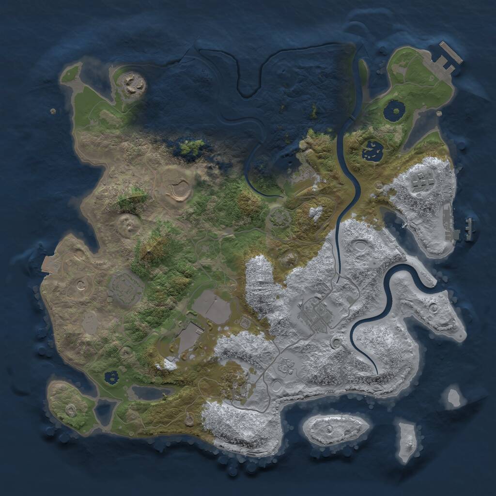 Rust Map: Procedural Map, Size: 3500, Seed: 1511929202, 15 Monuments