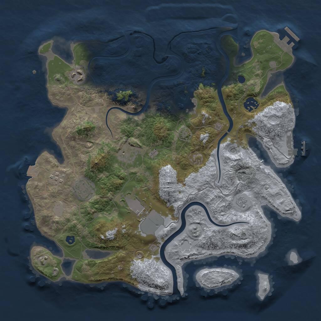 Rust Map: Procedural Map, Size: 3500, Seed: 1511929202, 13 Monuments