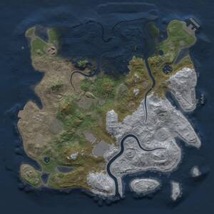 Thumbnail Rust Map: Procedural Map, Size: 3500, Seed: 1511929202, 13 Monuments