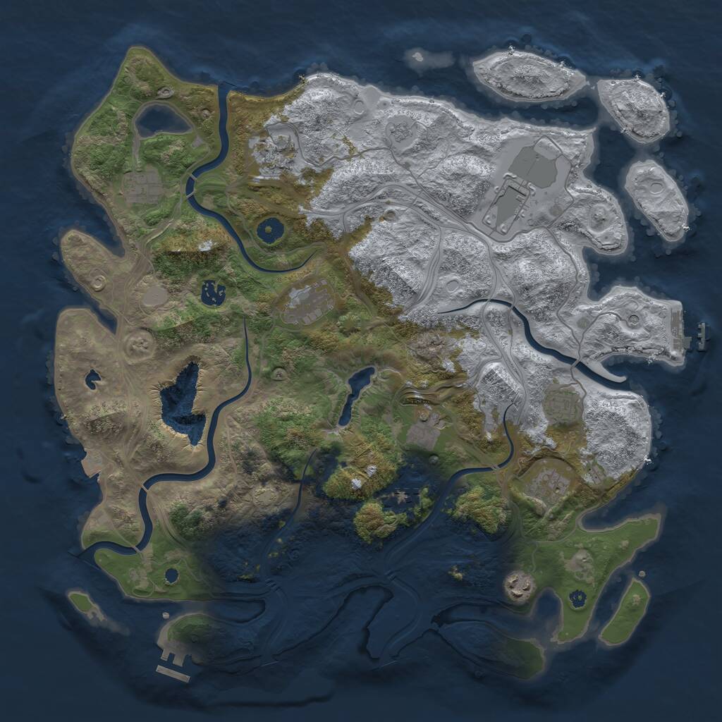 Rust Map: Procedural Map, Size: 4250, Seed: 295839433, 16 Monuments