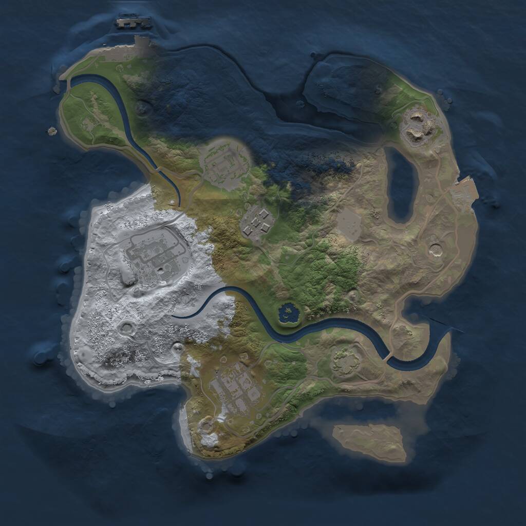 Rust Map: Procedural Map, Size: 2500, Seed: 17072025, 9 Monuments