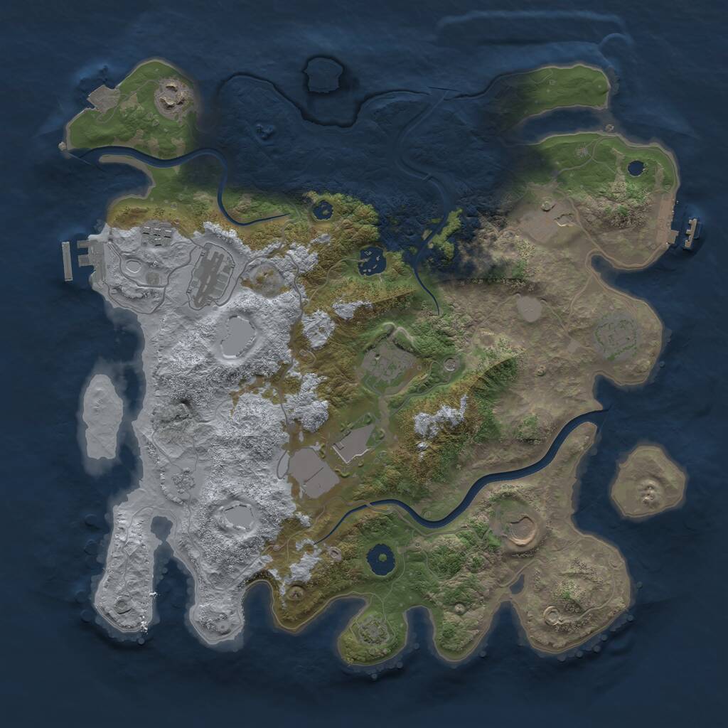 Rust Map: Procedural Map, Size: 3750, Seed: 1397871882, 15 Monuments