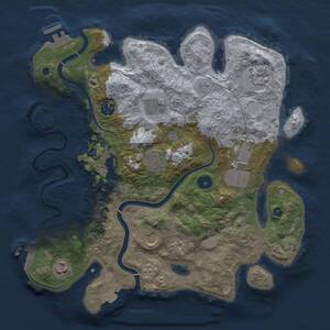 Thumbnail Rust Map: Procedural Map, Size: 3500, Seed: 1021766346, 15 Monuments