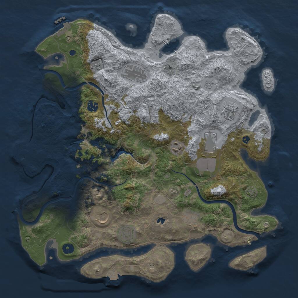 Rust Map: Procedural Map, Size: 4000, Seed: 939210875, 15 Monuments