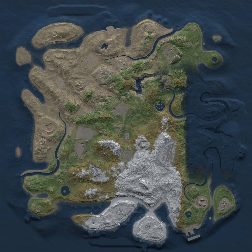 Rust Map: Procedural Map, Size: 4000, Seed: 183627124, 17 Monuments