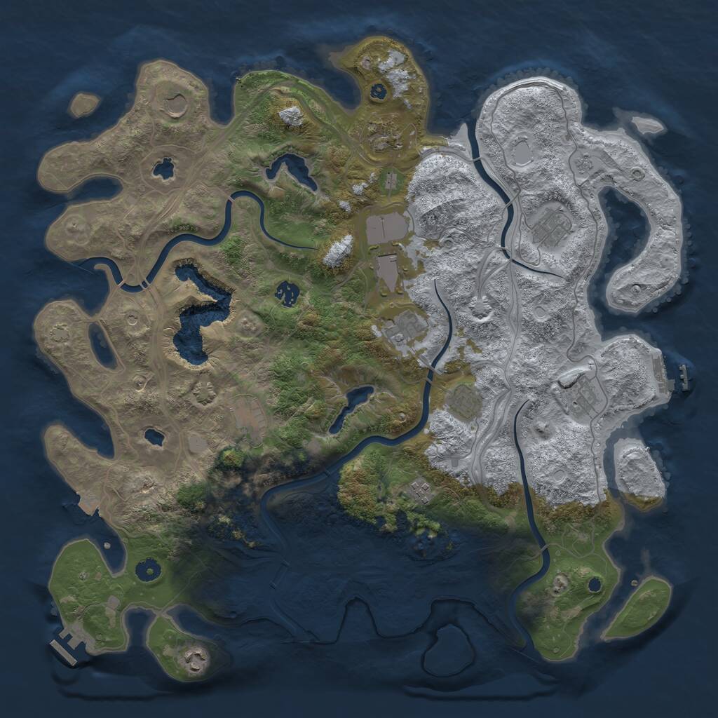 Rust Map: Procedural Map, Size: 4500, Seed: 273845788, 17 Monuments