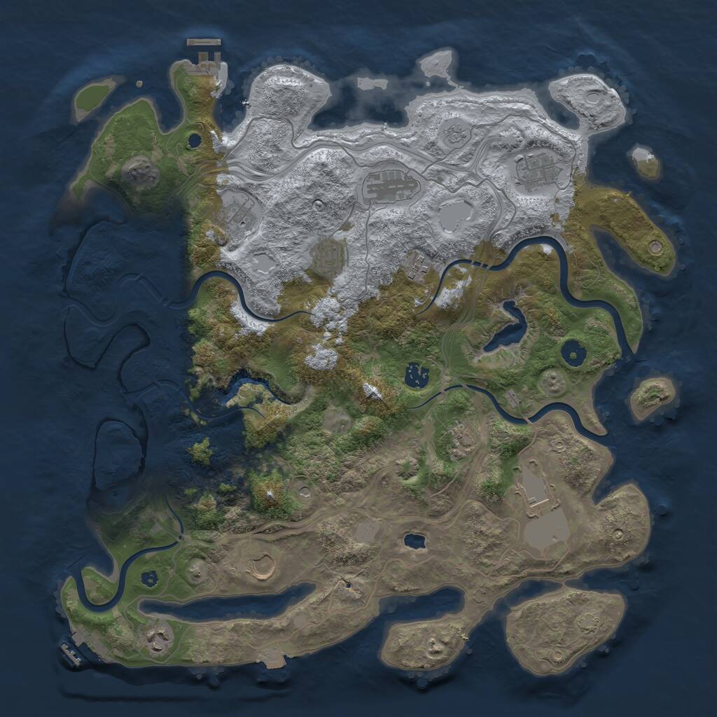 Rust Map: Procedural Map, Size: 4250, Seed: 23696, 16 Monuments