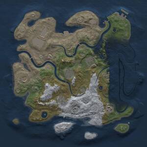 Thumbnail Rust Map: Procedural Map, Size: 3500, Seed: 447670173, 14 Monuments