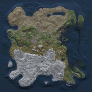 Thumbnail Rust Map: Procedural Map, Size: 3850, Seed: 1062739949, 17 Monuments