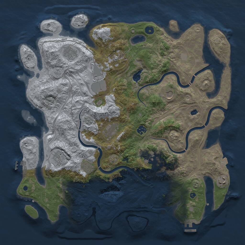 Rust Map: Procedural Map, Size: 4250, Seed: 1935549059, 17 Monuments