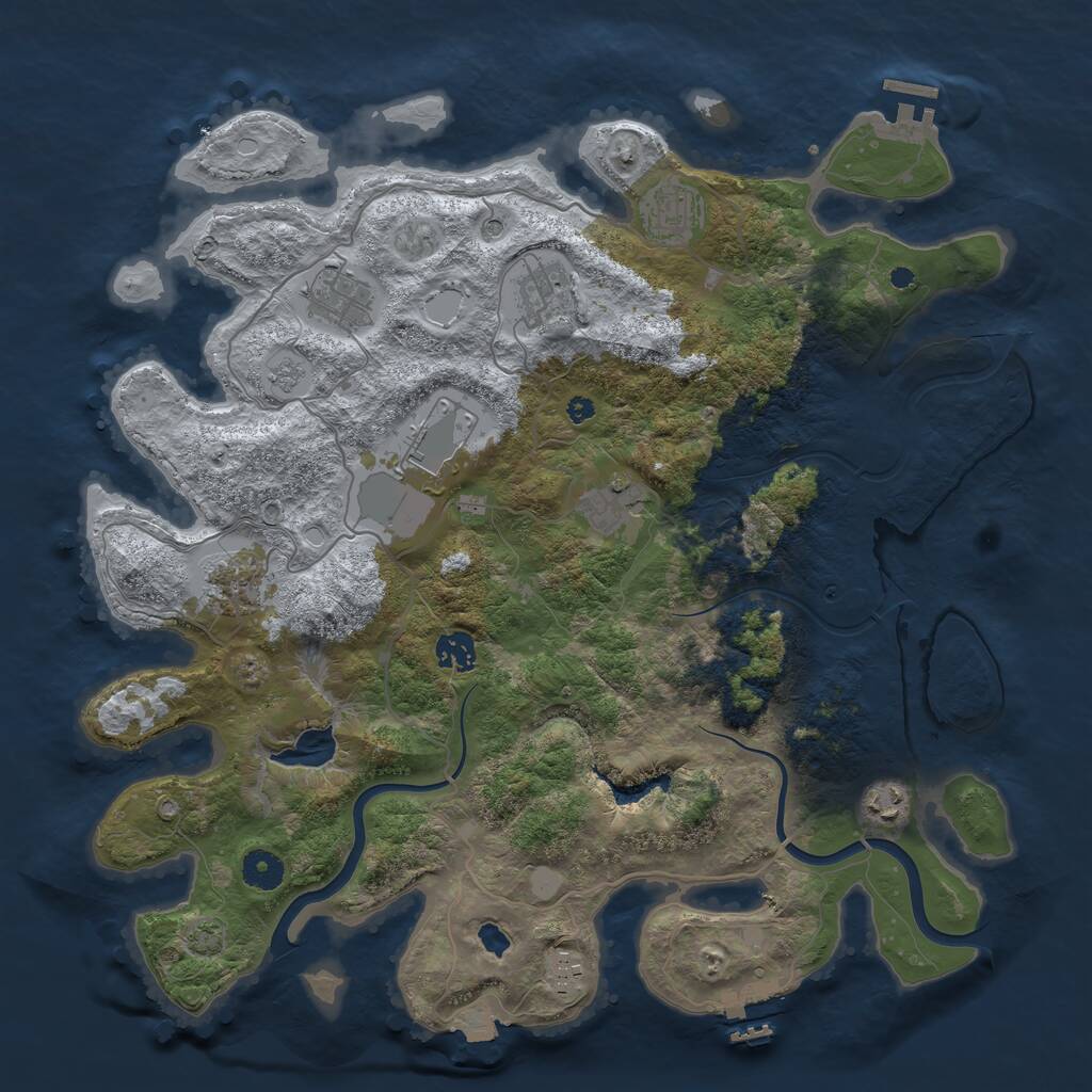 Rust Map: Procedural Map, Size: 4000, Seed: 1654010269, 15 Monuments
