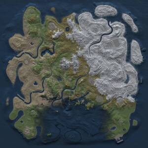 Thumbnail Rust Map: Procedural Map, Size: 5000, Seed: 576543165, 17 Monuments