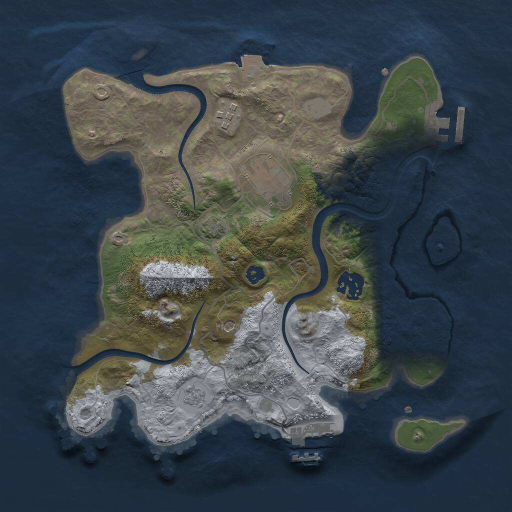 Rust Map: Procedural Map, Size: 2800, Seed: 613364292, 9 Monuments
