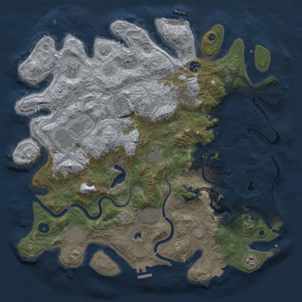 Rust Map: Procedural Map, Size: 4250, Seed: 1149215654, 16 Monuments