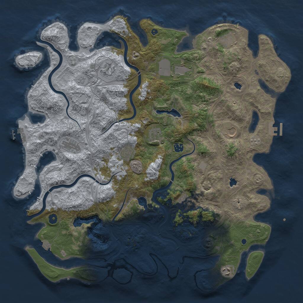 Rust Map: Procedural Map, Size: 4750, Seed: 1883967124, 17 Monuments