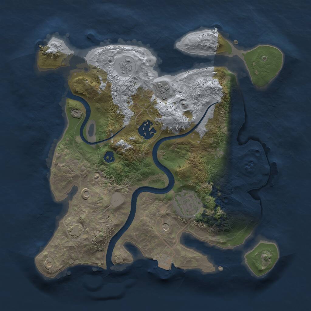 Rust Map: Procedural Map, Size: 2700, Seed: 966576510, 7 Monuments