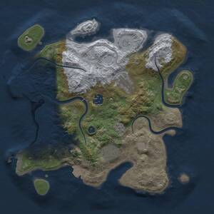 Thumbnail Rust Map: Procedural Map, Size: 3050, Seed: 9853536, 10 Monuments