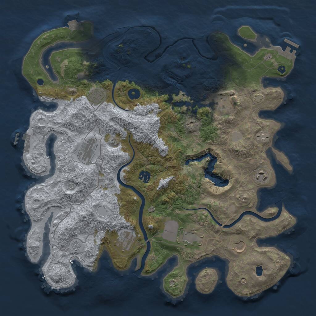 Rust Map: Procedural Map, Size: 4000, Seed: 990356, 15 Monuments