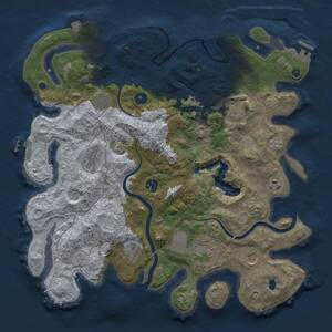 Thumbnail Rust Map: Procedural Map, Size: 4000, Seed: 990356, 15 Monuments