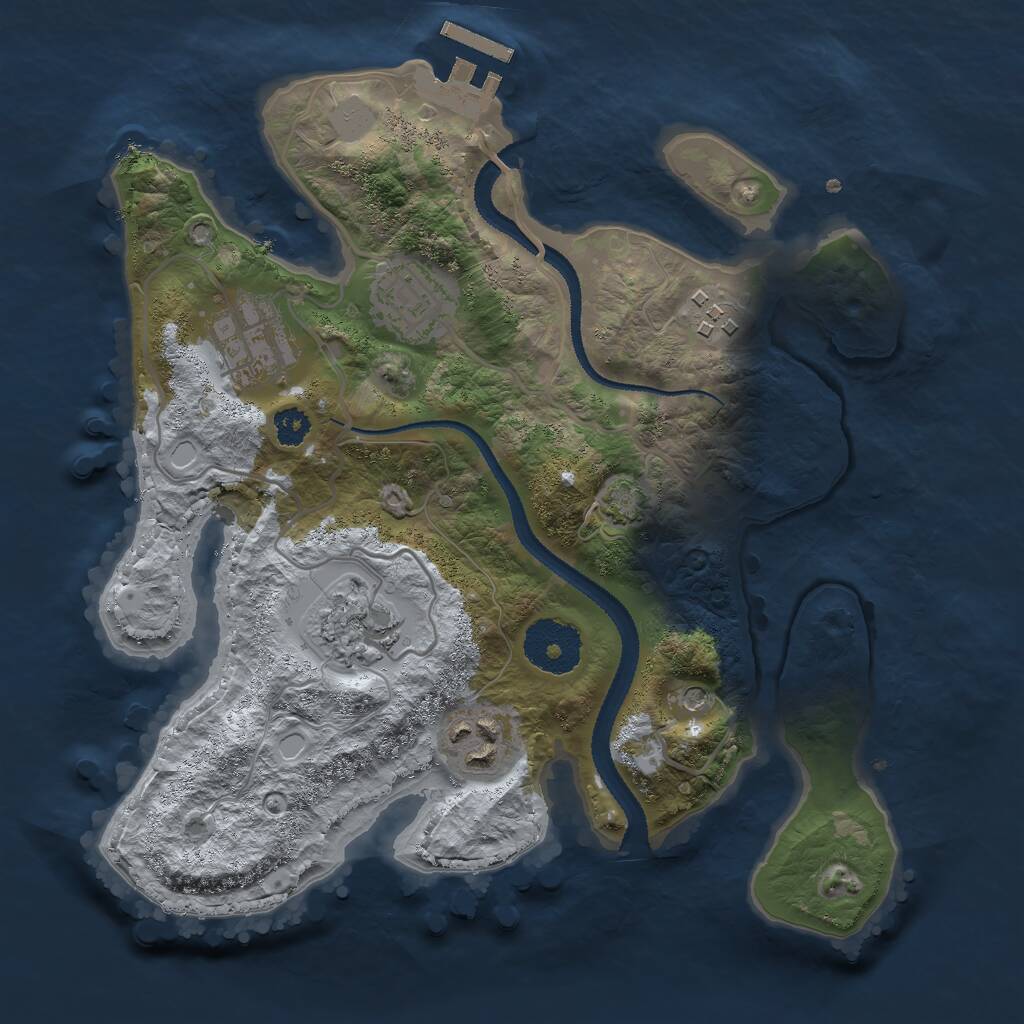 Rust Map: Procedural Map, Size: 2755, Seed: 32769854, 9 Monuments