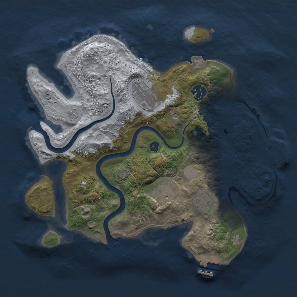 Rust Map: Procedural Map, Size: 3000, Seed: 15209, 10 Monuments