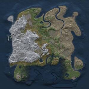 Thumbnail Rust Map: Procedural Map, Size: 3500, Seed: 1767019702, 15 Monuments