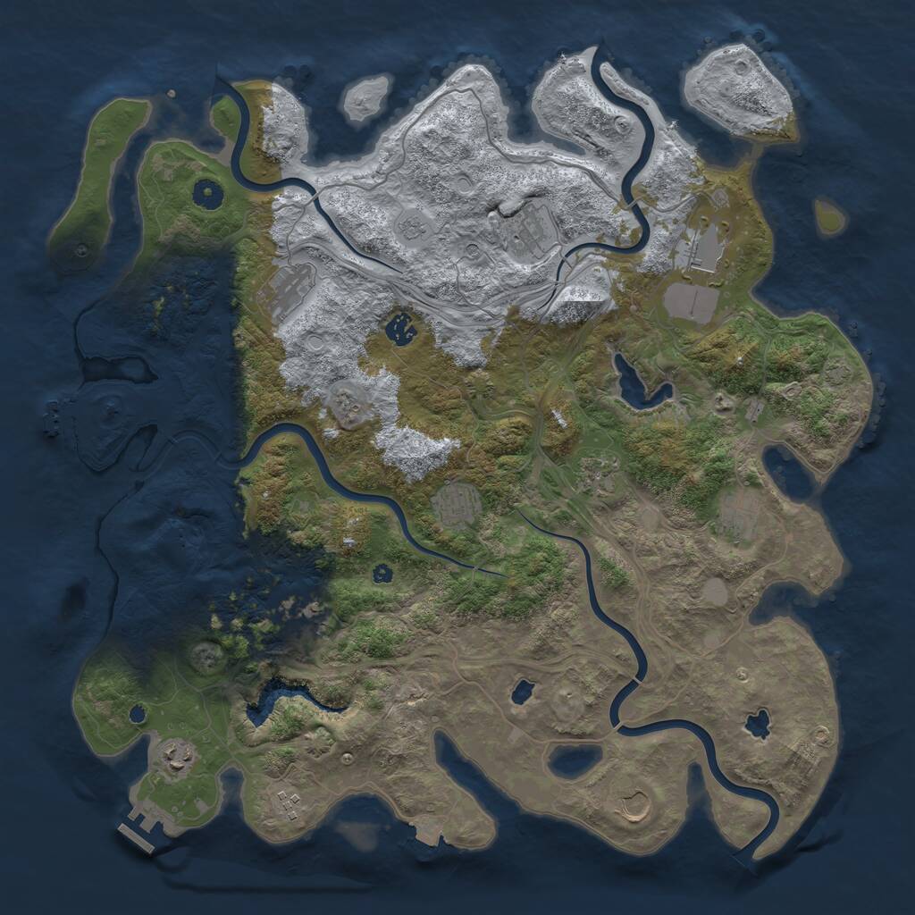 Rust Map: Procedural Map, Size: 4500, Seed: 1503296934, 17 Monuments