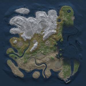 Thumbnail Rust Map: Procedural Map, Size: 3600, Seed: 662, 14 Monuments