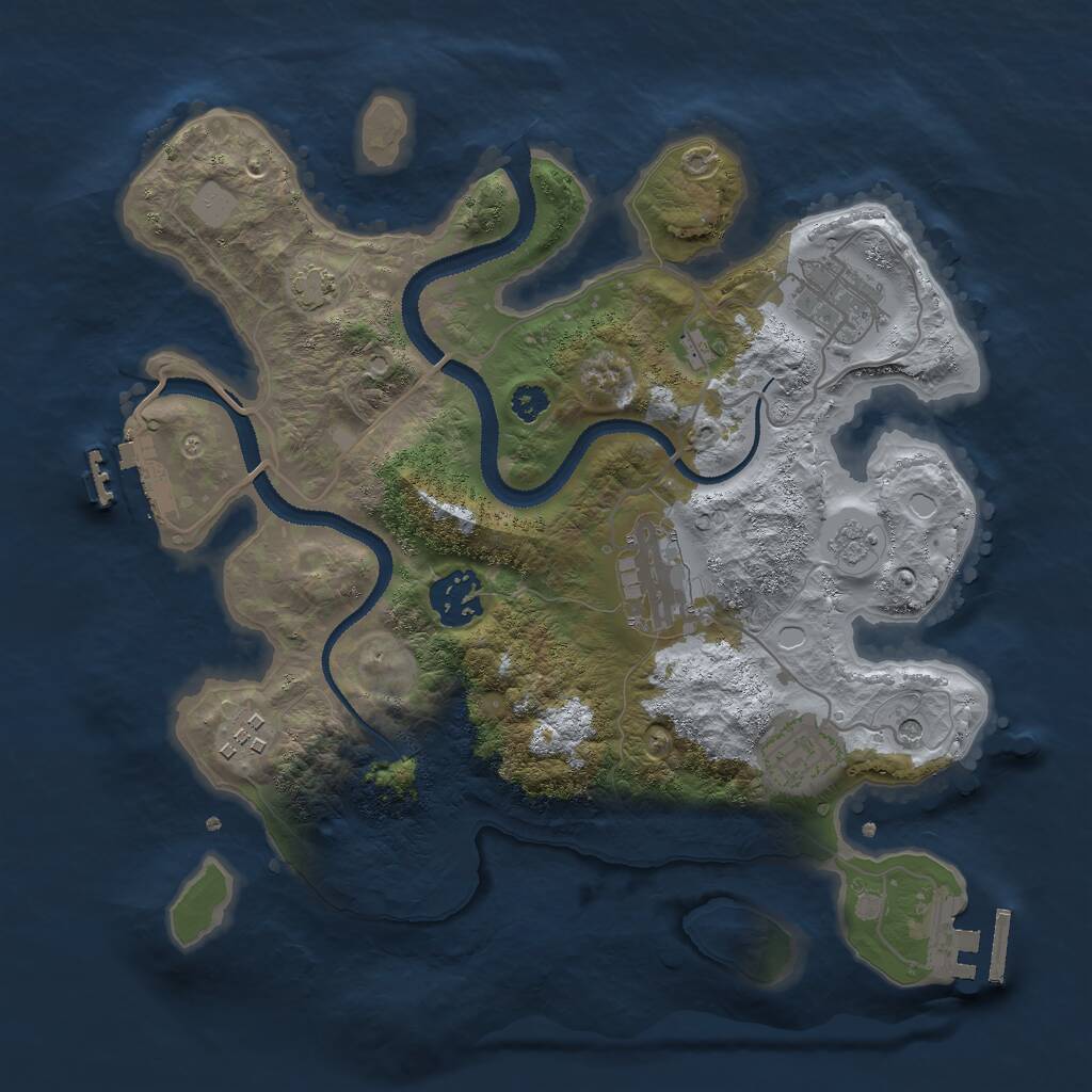Rust Map: Procedural Map, Size: 3000, Seed: 12134459, 11 Monuments