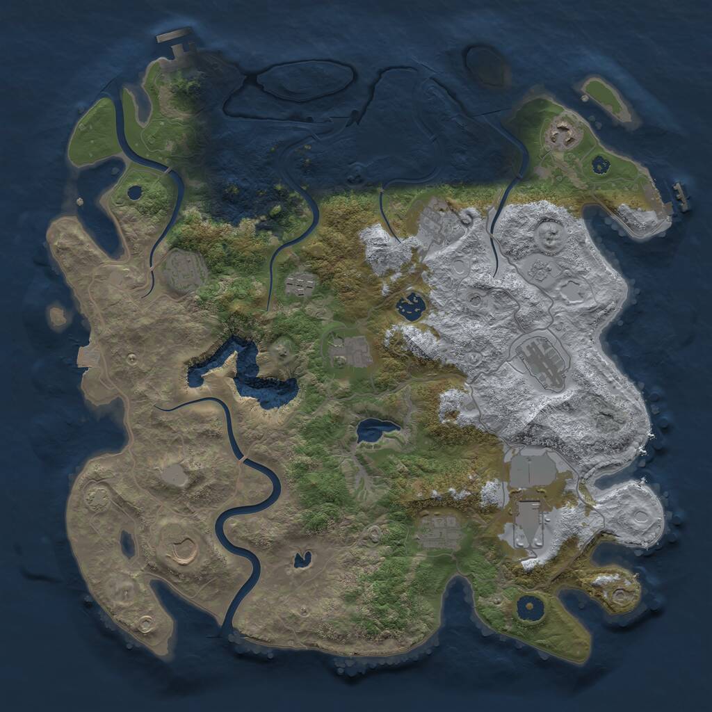 Rust Map: Procedural Map, Size: 4000, Seed: 998160, 16 Monuments