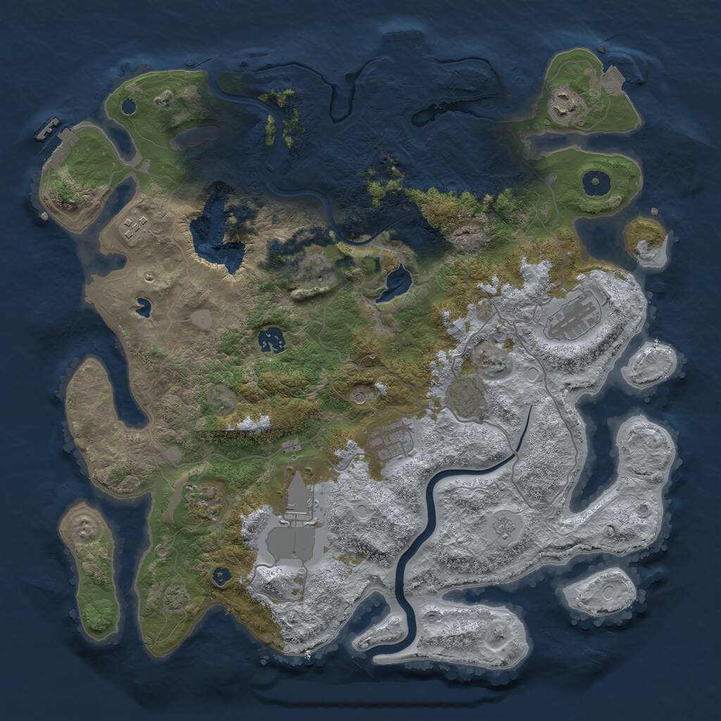 Rust Map: Procedural Map, Size: 4000, Seed: 48569, 15 Monuments