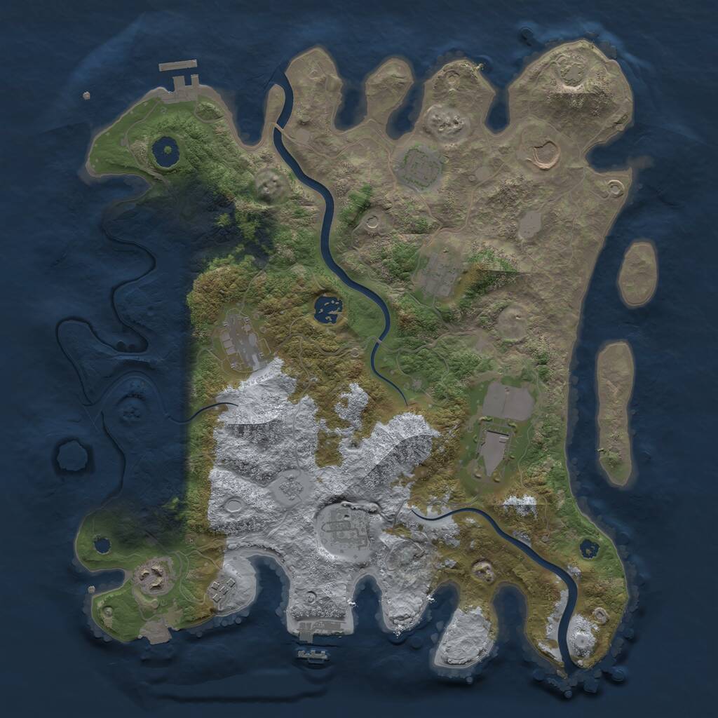 Rust Map: Procedural Map, Size: 3800, Seed: 631726943, 15 Monuments
