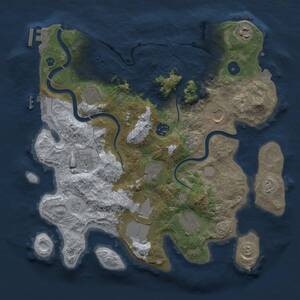 Thumbnail Rust Map: Procedural Map, Size: 3500, Seed: 45885623, 15 Monuments