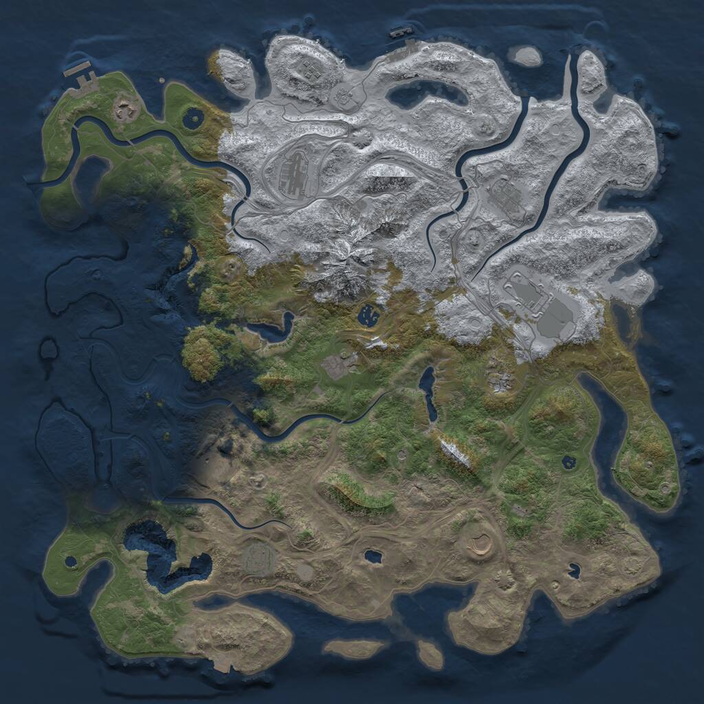 Rust Map: Procedural Map, Size: 5000, Seed: 316694014, 17 Monuments
