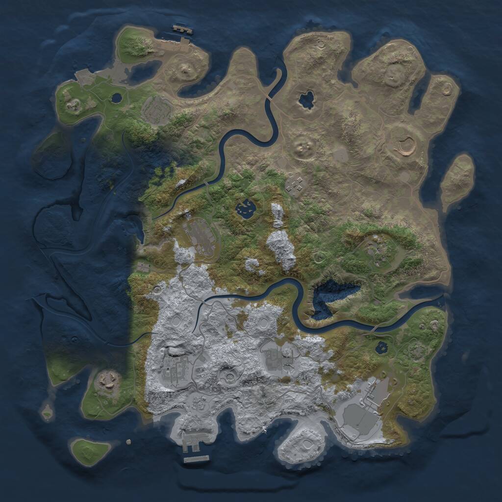 Rust Map: Procedural Map, Size: 4000, Seed: 31543154, 16 Monuments