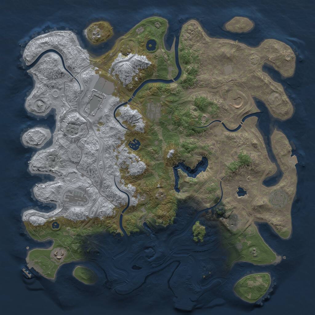 Rust Map: Procedural Map, Size: 4250, Seed: 114946355, 15 Monuments