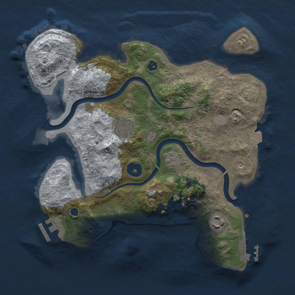 Rust Map: Procedural Map, Size: 3000, Seed: 782229195, 8 Monuments